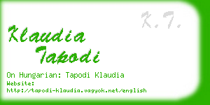 klaudia tapodi business card